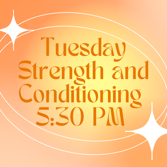 Tuesday 5:30 PM EST Online Strength and Conditioning